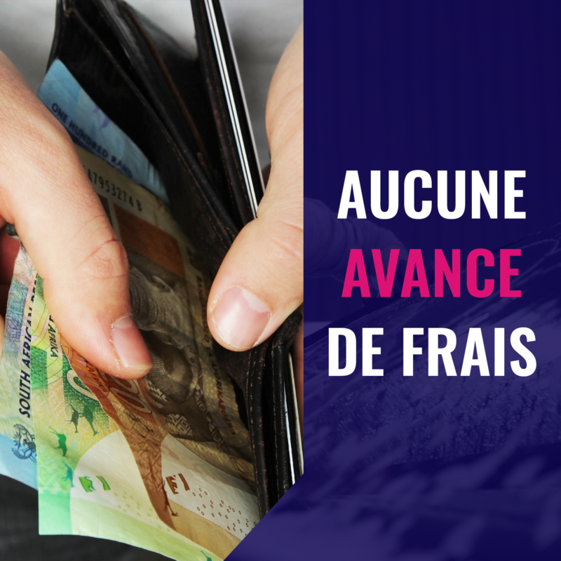 AUCUNE AVANCE DE FRAIS